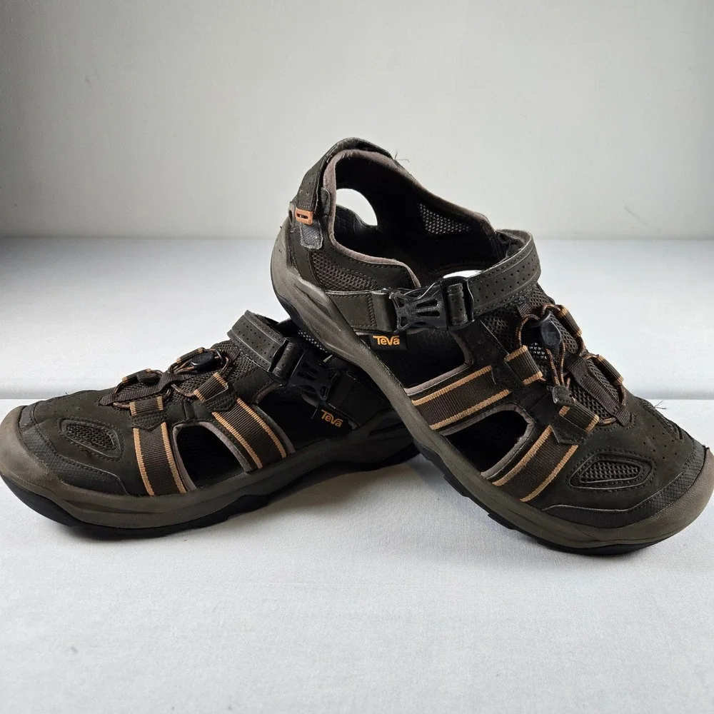 Teva Omnium Hiking Sandals Mens Size 13 Brown Closed Toe Shoes Sport Utility